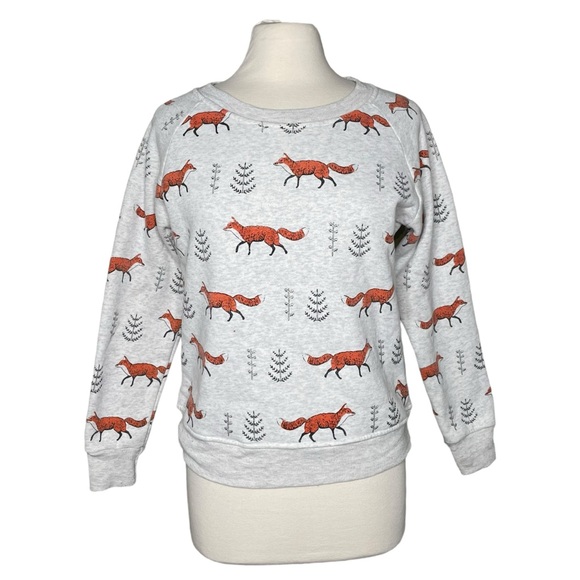 LA Soul S fox print sweatshirt light heather gray - Picture 1 of 8